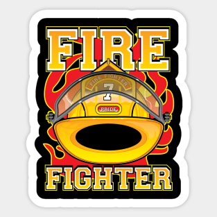 Fire Fighter Yellow Helmet Sticker